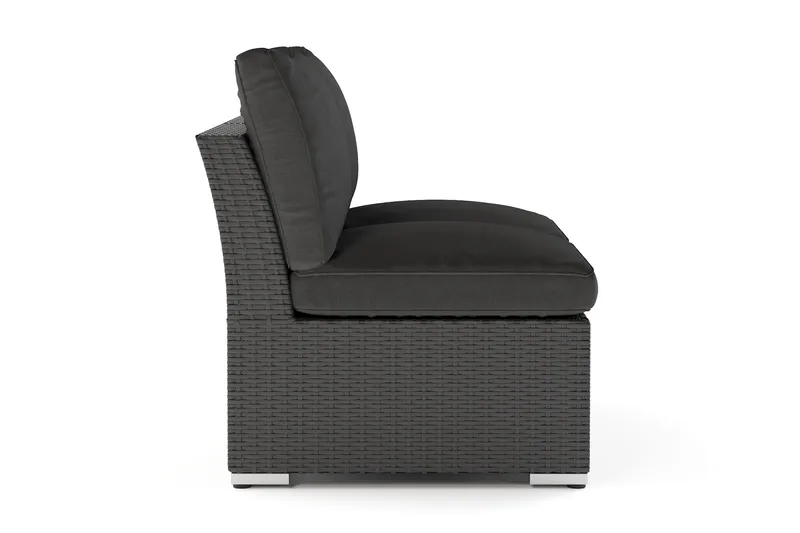 Wisconsin Loungesoffa Utomhus utan Armstöd 2-sits Konstrotting - Svart - Utemöbler - Utesoffor & bänkar - Loungesoffa