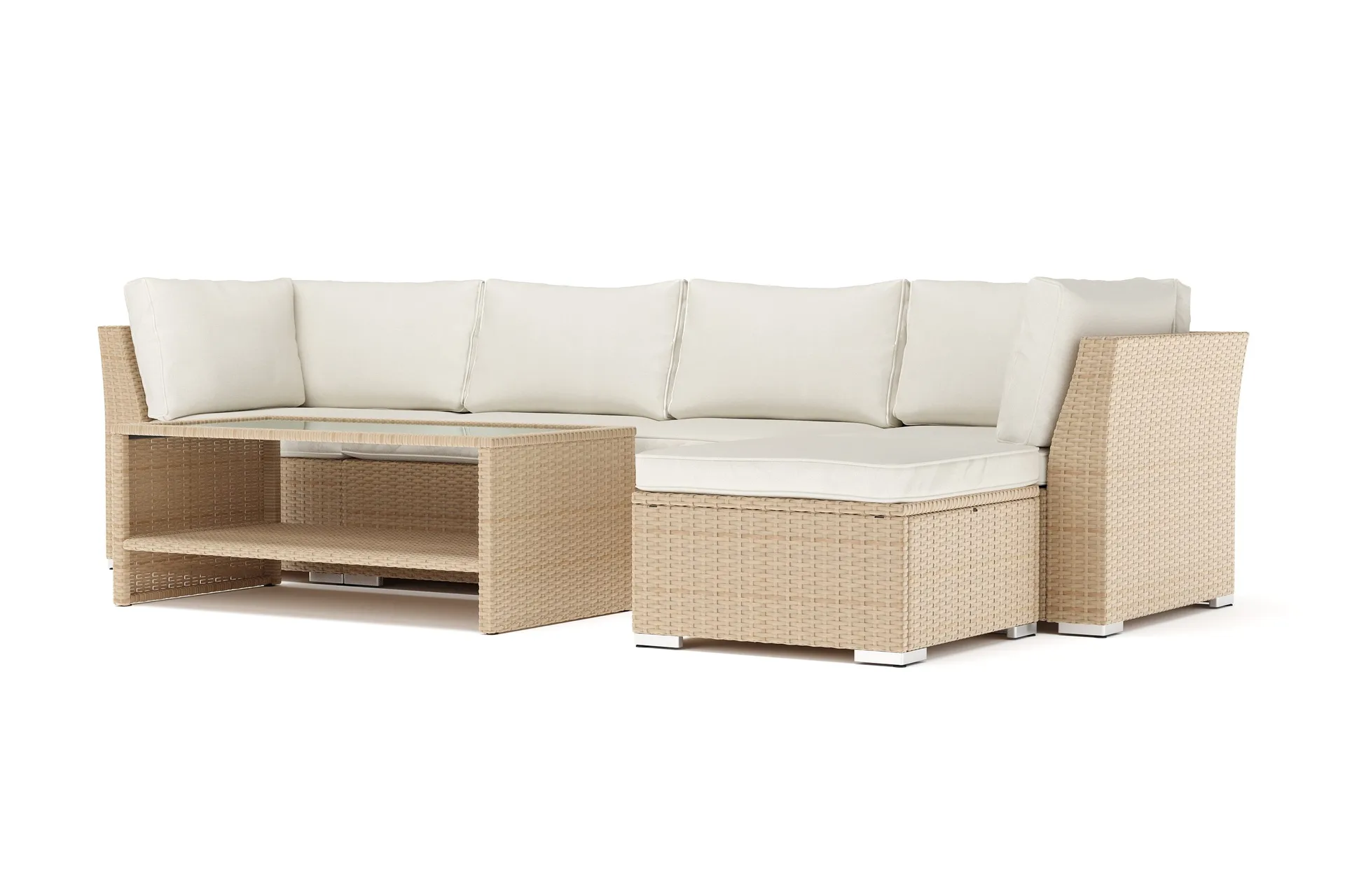 wisconsin utomhus divansoffa 5-sits vändbar - beige
