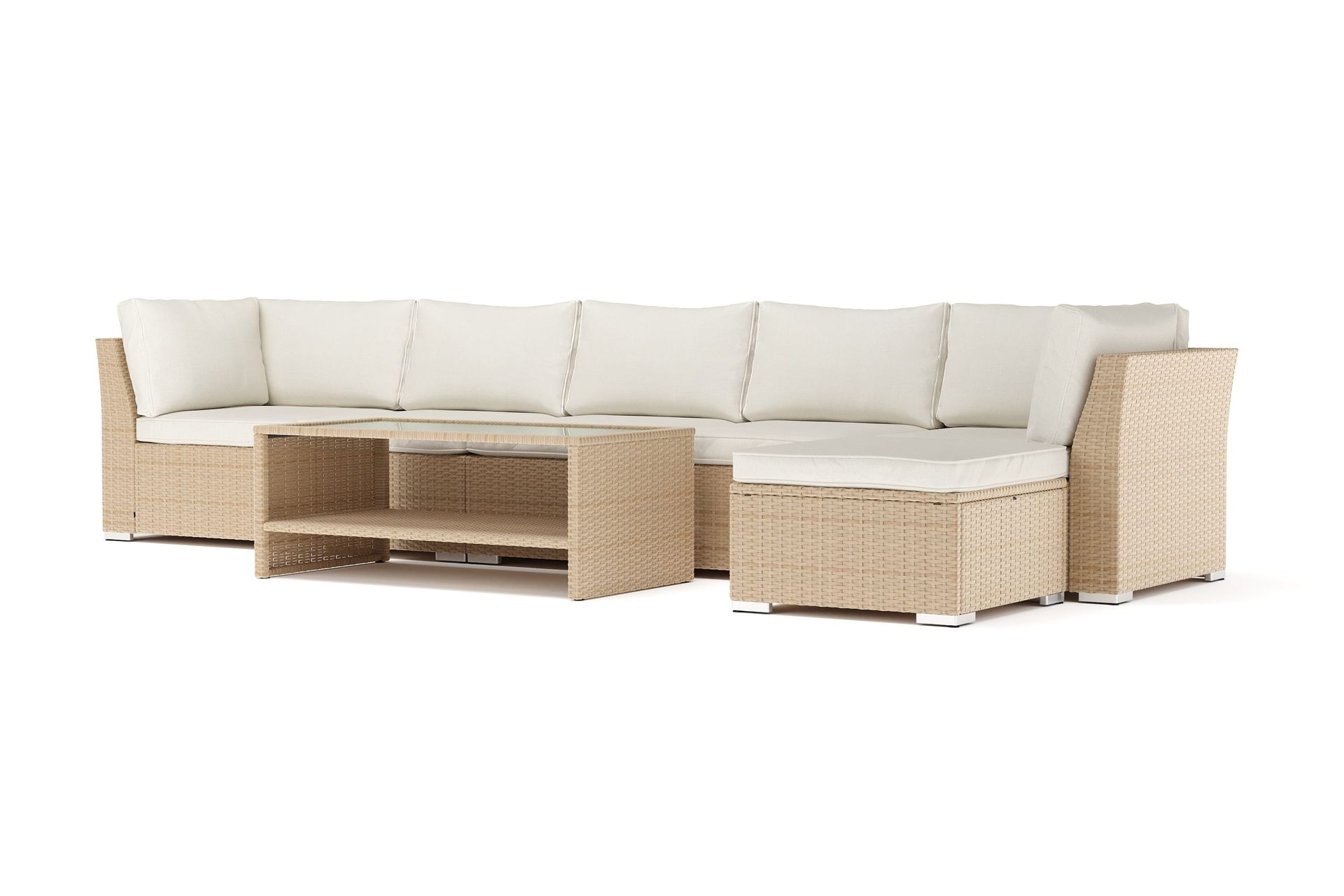 wisconsin utomhus divansoffa 6-sits vändbar - beige