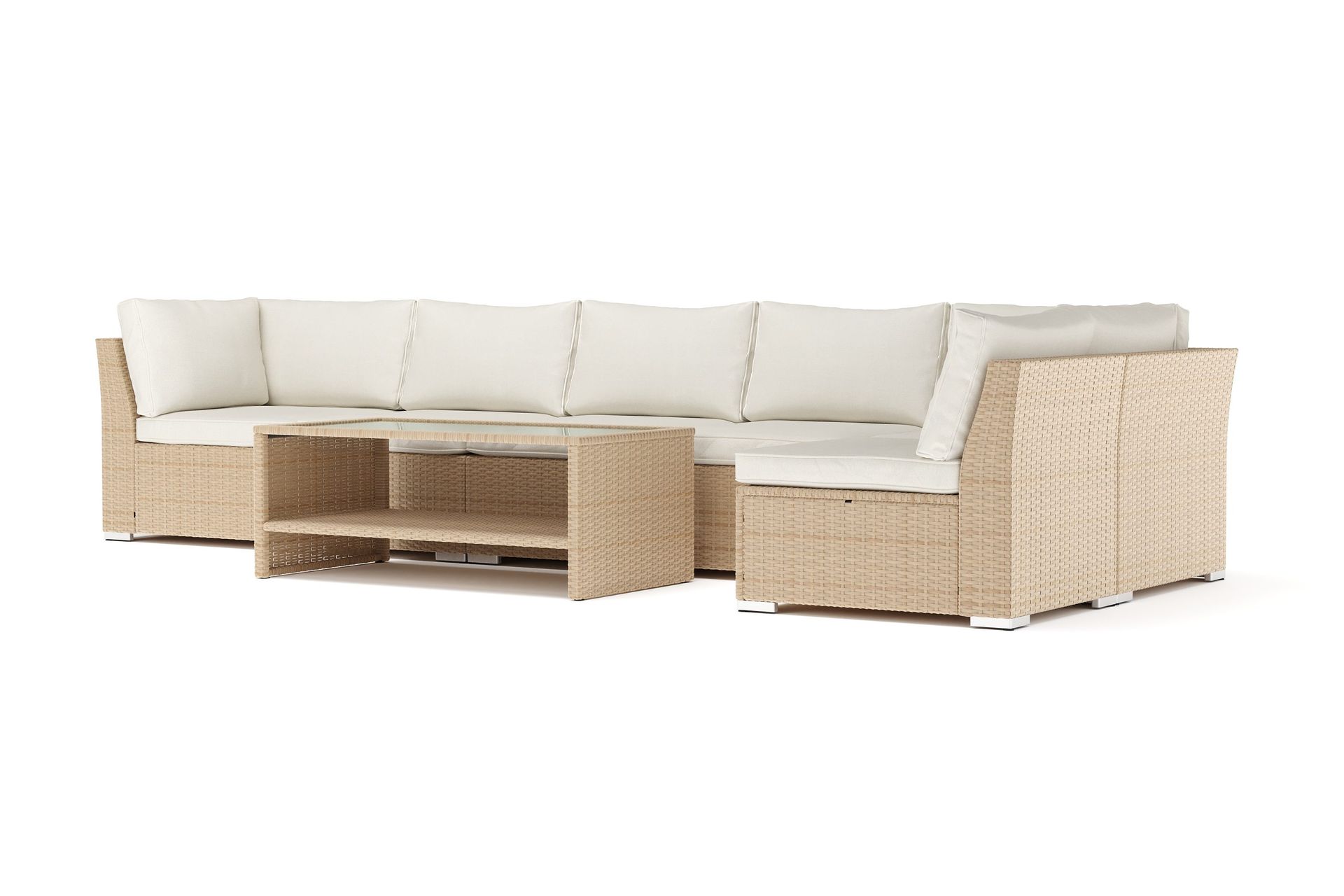 wisconsin utomhus divansoffa 6-sits vändbar - beige