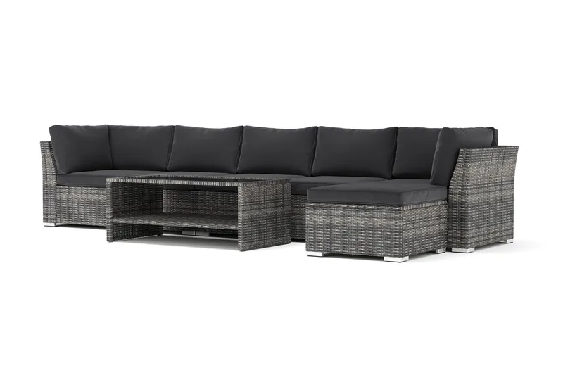 Wisconsin utomhus divansoffa 6-sits vändbar, Grå