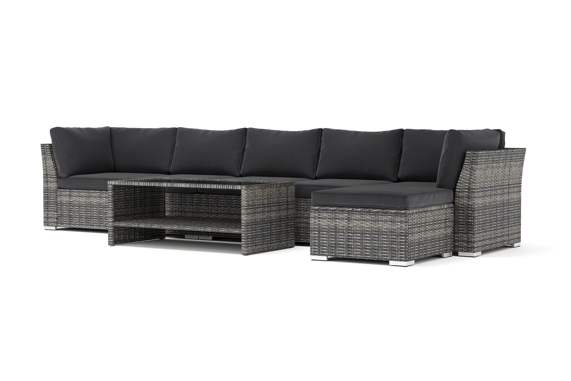 wisconsin utomhus divansoffa 6-sits vändbar - grå