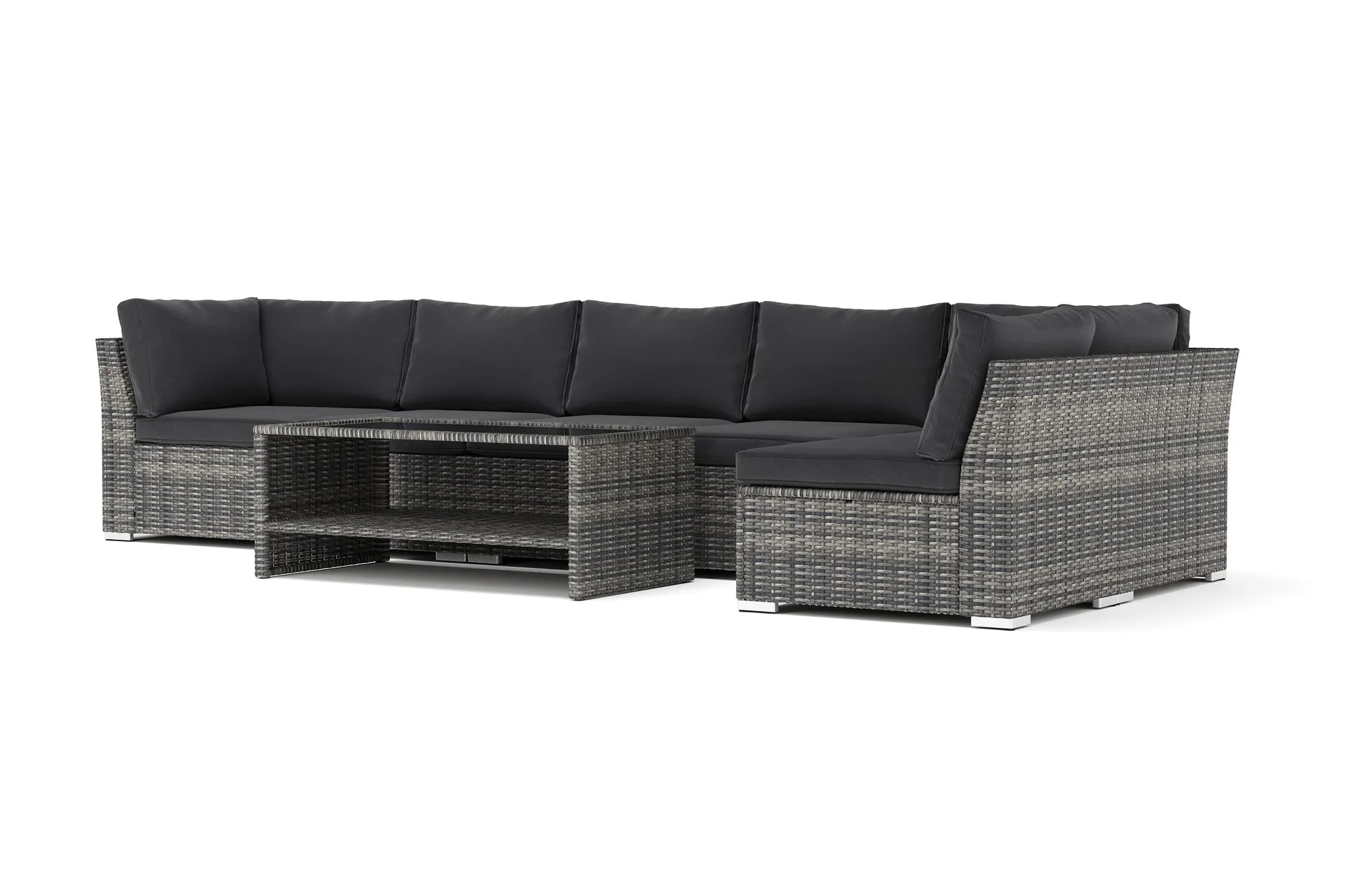 wisconsin utomhus divansoffa 6-sits vändbar - grå