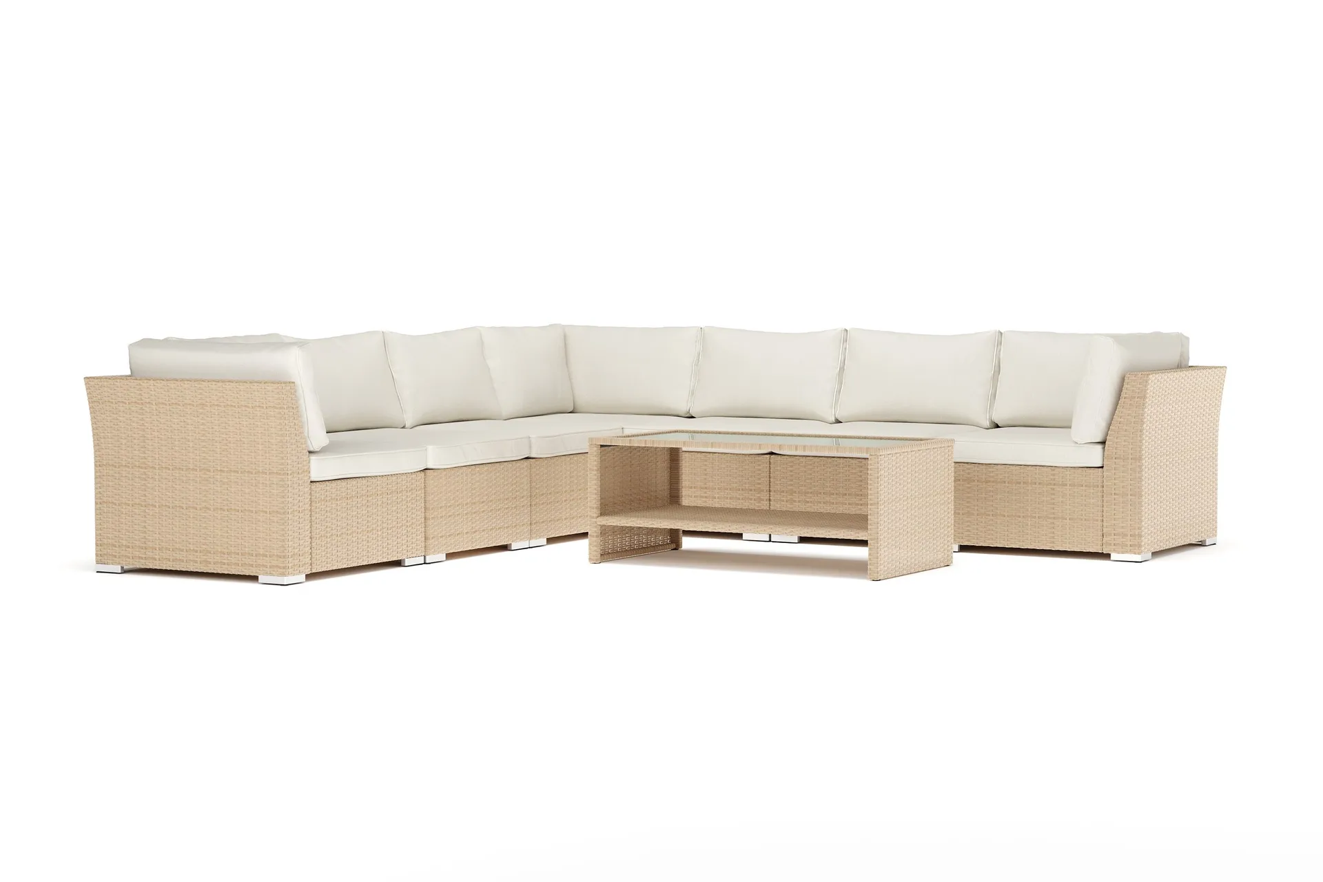 wisconsin utomhus hörnsoffa 7-sits vändbar - beige