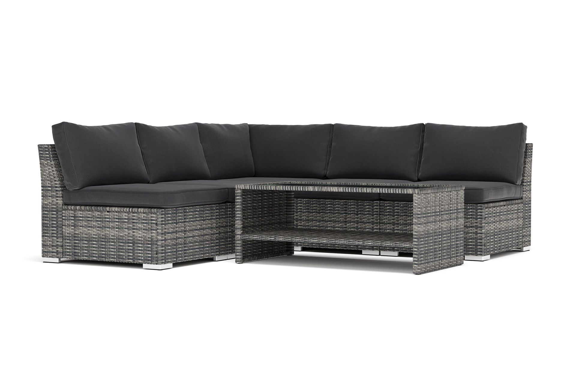 wisconsin utomhus hörnsoffa 7-sits vändbar med öppet avslut - grå