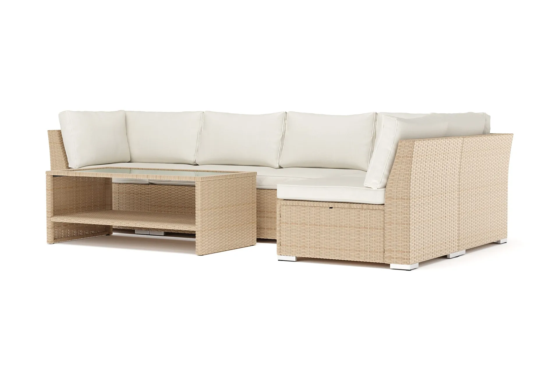 wisconsin utomhus l-soffa 5-sits vändbar - beige