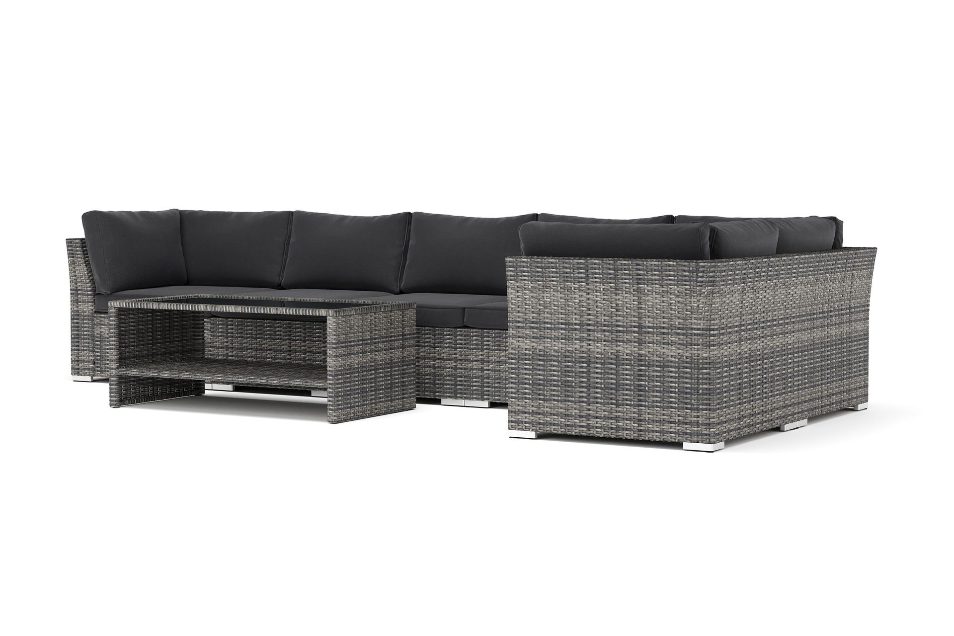 wisconsin utomhus l-soffa 6-sits vändbar - grå