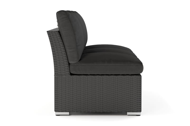 Wisconsin Premium Loungesoffa Utomhus utan Armstöd 3-sits Konstrotting - Svart - Utemöbler - Utesoffor & bänkar - Loungesoffa