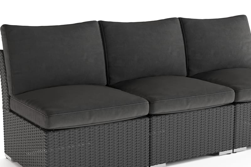 Wisconsin Premium Loungesoffa Utomhus utan Armstöd 3-sits Konstrotting - Svart - Utemöbler - Utesoffor & bänkar - Loungesoffa