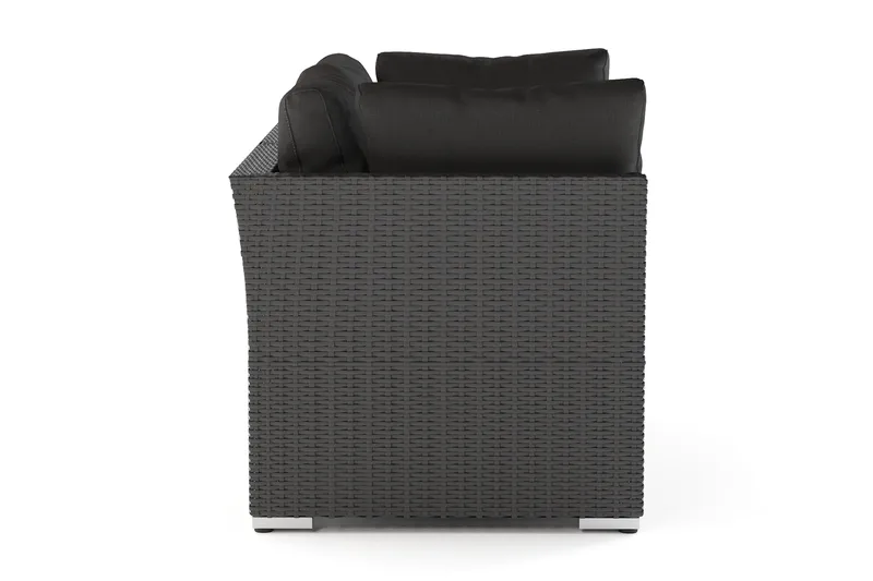 Wisconsin Premium Loungesoffa Utomhus med Armstöd 2-sits Konstrotting - Svart - Utemöbler - Utesoffor & bänkar - Loungesoffa