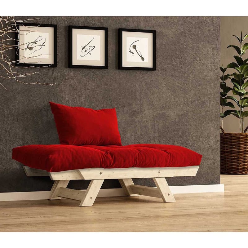 Zylar 2-sits Bäddsoffa - Natur/Röd - Möbler - Vardagsrum - Bäddsoffor - 2-sits bäddsoffa