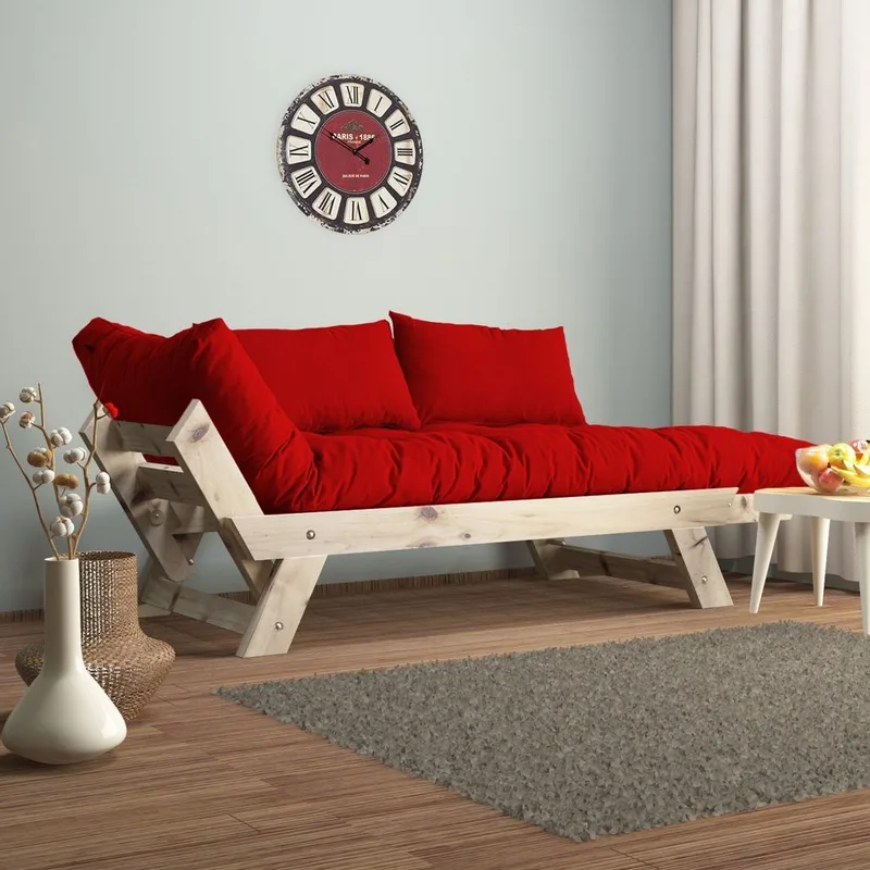 Zylar 2-sits Bäddsoffa - Natur/Röd - Möbler - Vardagsrum - Bäddsoffor - 2-sits bäddsoffa