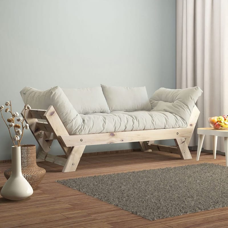 Zylar 2-sits Bäddsoffa, Vit/Natur