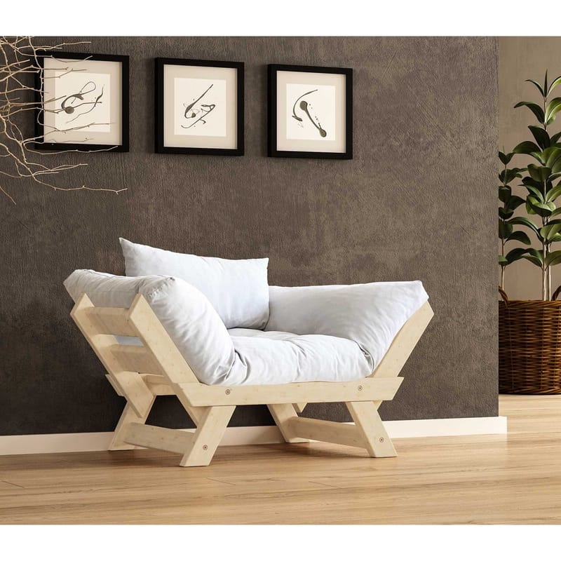 Zylar 2-sits Bäddsoffa, Vit/Natur