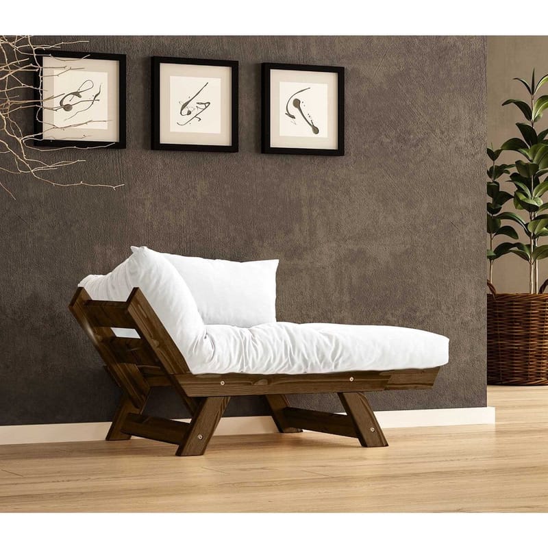 Zylar 2-sits Fällbar Bäddsoffa med Träram 75x140 cm i Linne - Vit - Möbler - Vardagsrum - Bäddsoffor - 2-sits bäddsoffa