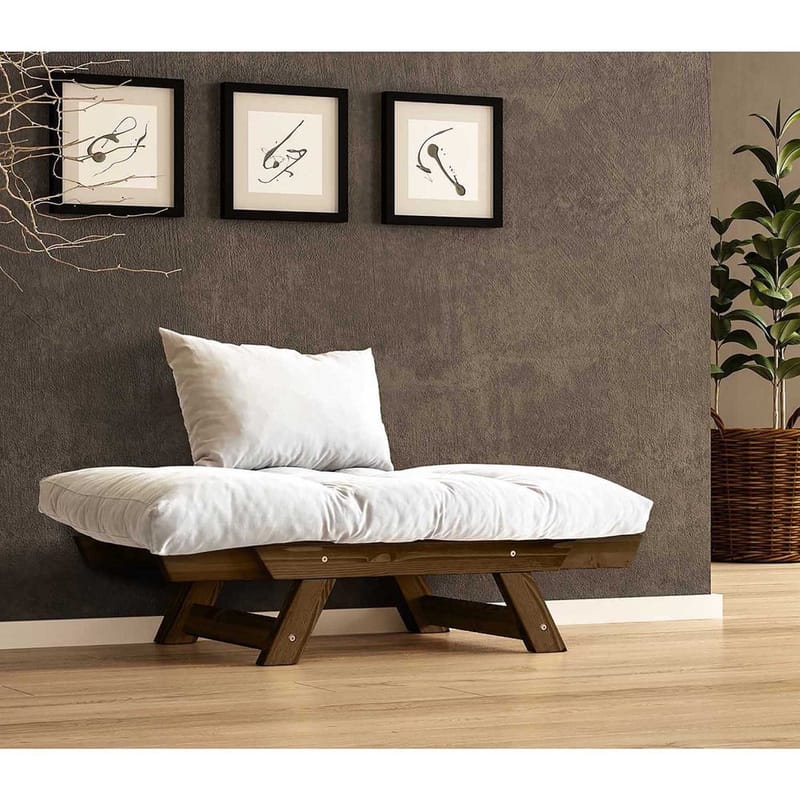 Zylar 2-sits Fällbar Bäddsoffa med Träram 75x140 cm i Linne - Vit - Möbler - Vardagsrum - Bäddsoffor - 2-sits bäddsoffa