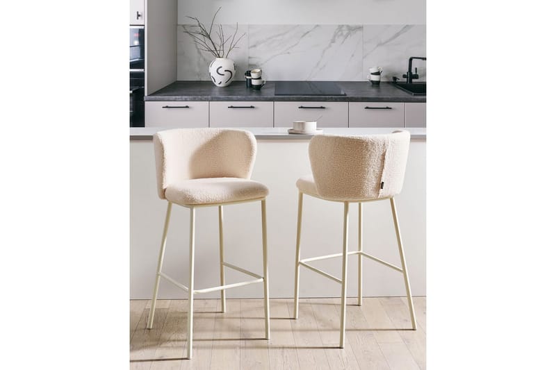 Barstol Mina II set om 2 Beige - Beige - Utemöbler - Utestolar & fåtöljer - Barstol utomhus