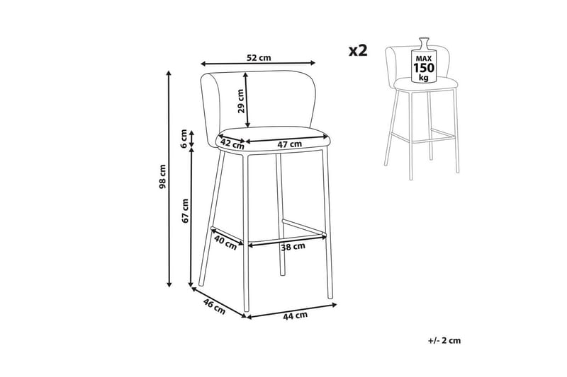 Barstol Mina II set om 2 Brun - Brun - Utemöbler - Utestolar & fåtöljer - Barstol utomhus
