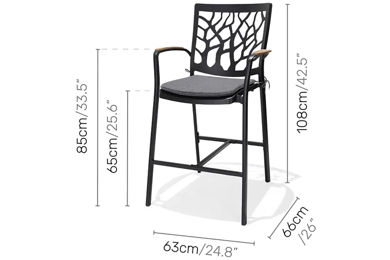 Portals Barstol Utomhus - Svart - Utemöbler - Utestolar & fåtöljer - Barstol utomhus