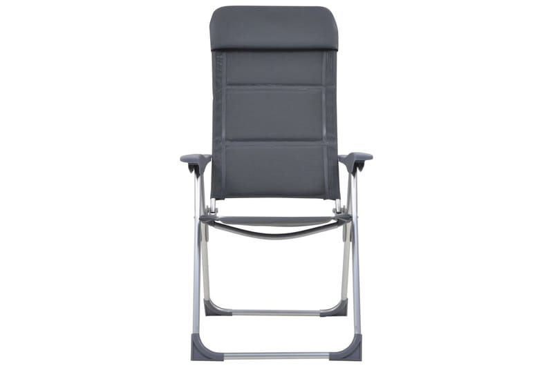 Campingstolar 2 st grå 58x69x111 cm aluminium - Grå - Utemöbler - Utestolar & fåtöljer - Brassestol & campingstol