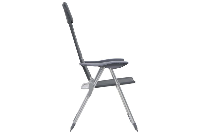 Campingstolar 2 st grå 58x69x111 cm aluminium - Grå - Utemöbler - Utestolar & fåtöljer - Brassestol & campingstol