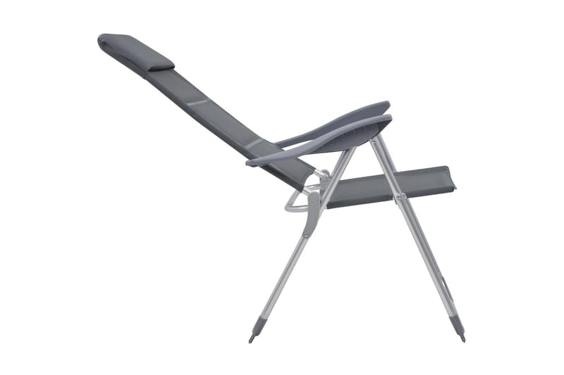 Campingstolar 2 st grå 58x69x111 cm aluminium - Grå - Utemöbler - Utestolar & fåtöljer - Brassestol & campingstol