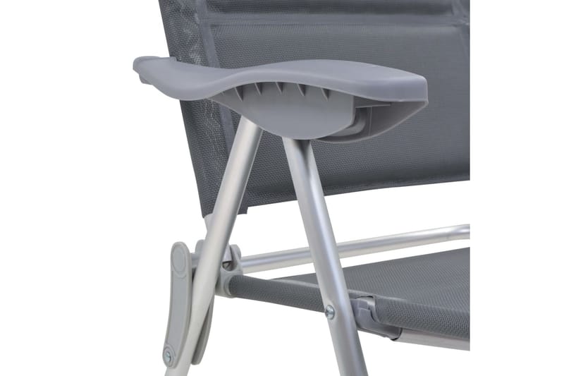 Campingstolar 2 st grå 58x69x111 cm aluminium - Grå - Utemöbler - Utestolar & fåtöljer - Brassestol & campingstol