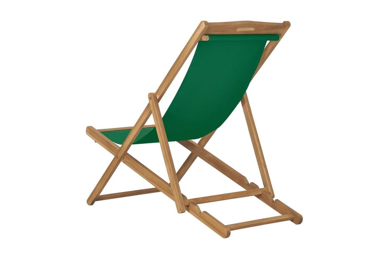 Hopfällbar strandstol massiv teak grön - Grön - Utemöbler - Utestolar & fåtöljer - Brassestol & campingstol