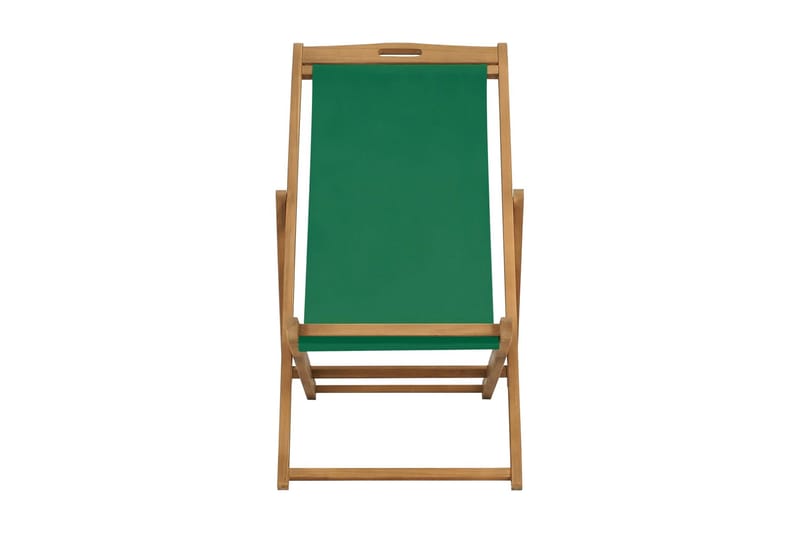 Hopfällbar strandstol massiv teak grön - Grön - Utemöbler - Utestolar & fåtöljer - Brassestol & campingstol