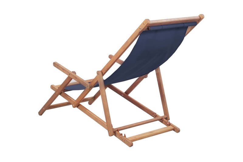 Hopfällbar strandstol tyg och träram blå - Blå - Loungemöbler - Utefåtöljer & loungefåtöljer
