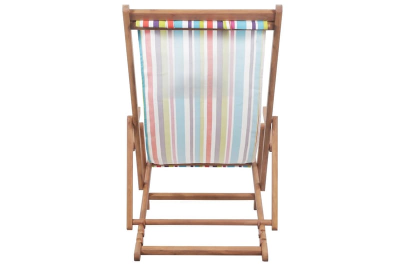 Hopfällbar strandstol tyg och träram flerfärgad - Flerfärgad - Strandstol - Balkongstolar - Brassestol & campingstol