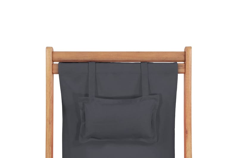 Hopfällbar strandstol tyg och träram grå - Grå - Loungemöbler - Utefåtöljer & loungefåtöljer