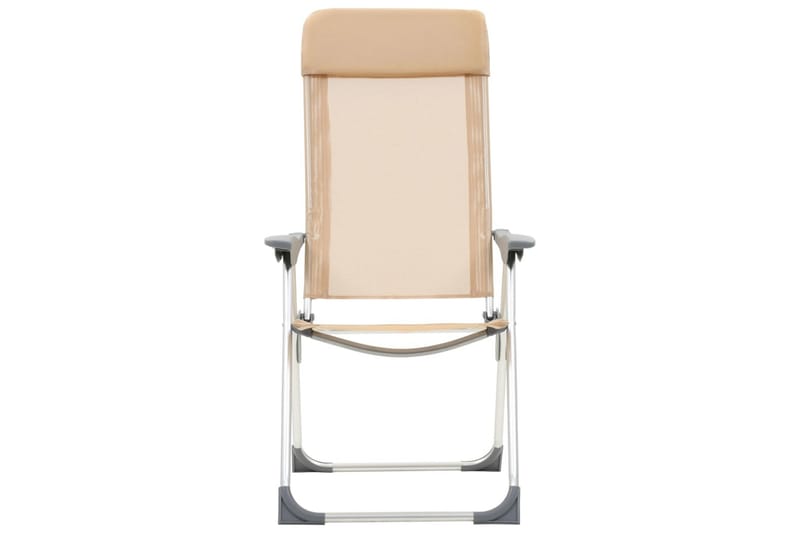 Hopfällbara campingstolar 2 st aluminium gräddvit - Vit - Utemöbler - Utestolar & fåtöljer - Brassestol & campingstol