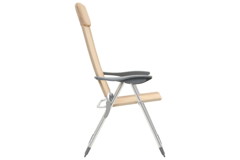 Hopfällbara campingstolar 2 st aluminium gräddvit - Vit - Utemöbler - Utestolar & fåtöljer - Brassestol & campingstol