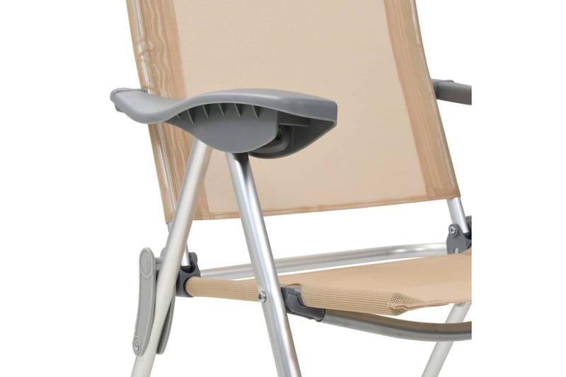 Hopfällbara campingstolar 2 st aluminium gräddvit - Vit - Utemöbler - Utestolar & fåtöljer - Brassestol & campingstol