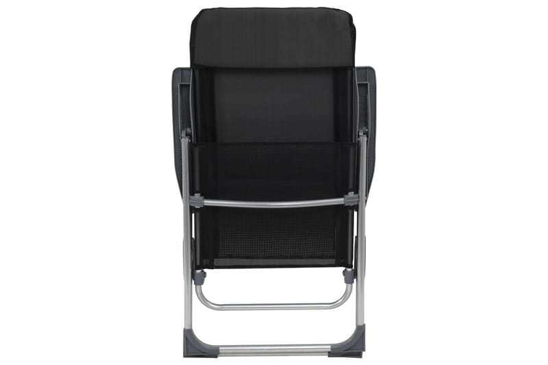 Hopfällbara campingstolar 2 st aluminium svart - Svart - Utemöbler - Utestolar & fåtöljer - Brassestol & campingstol