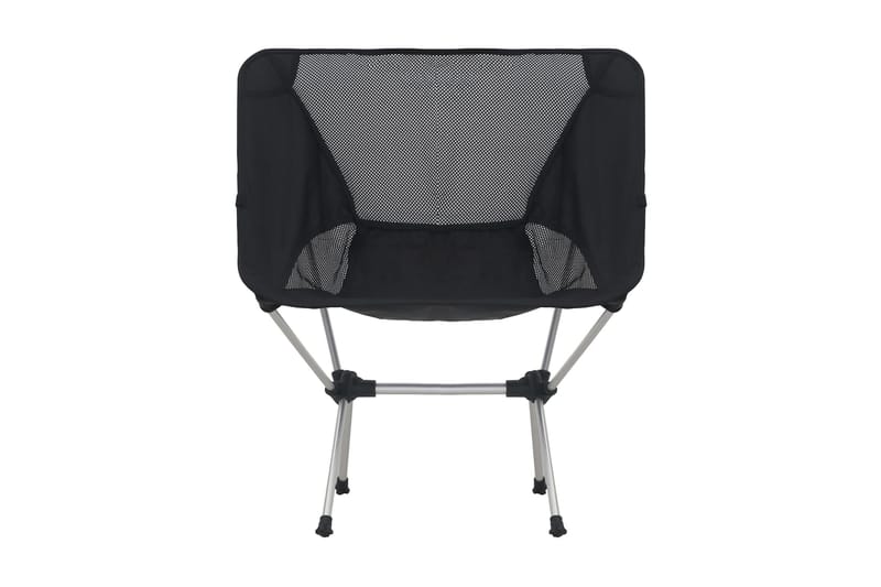 Hopfällbara campingstolar 2 st med väska 54x50x65 cm alumini - Svart - Utemöbler - Utestolar & fåtöljer - Brassestol & campingstol