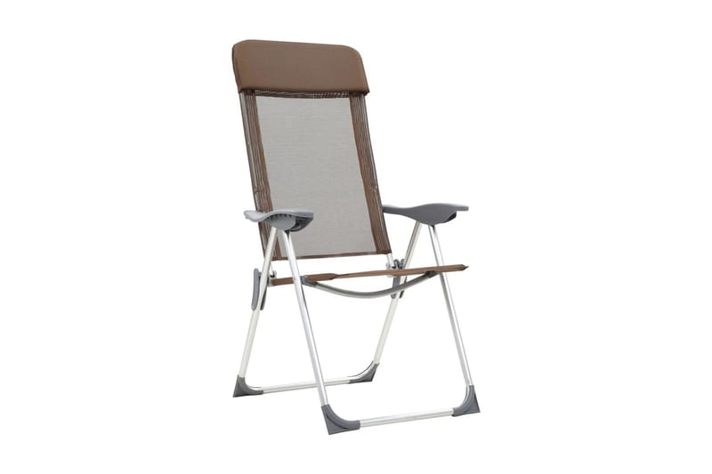 Hopfällbara campingstolar 4 st aluminium brun - Brun - Utemöbler - Utestolar & fåtöljer - Brassestol & campingstol