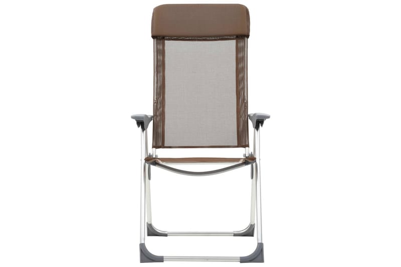 Hopfällbara campingstolar 4 st aluminium brun - Brun - Utemöbler - Utestolar & fåtöljer - Brassestol & campingstol