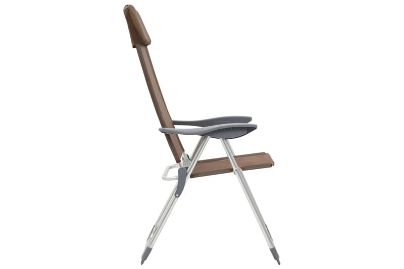 Hopfällbara campingstolar 4 st aluminium brun - Brun - Utemöbler - Utestolar & fåtöljer - Brassestol & campingstol