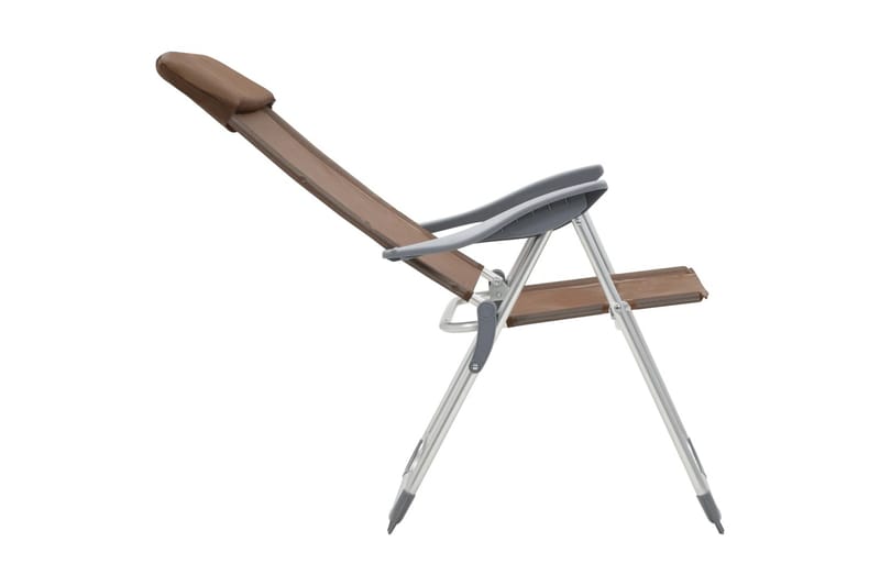 Hopfällbara campingstolar 4 st aluminium brun - Brun - Utemöbler - Utestolar & fåtöljer - Brassestol & campingstol