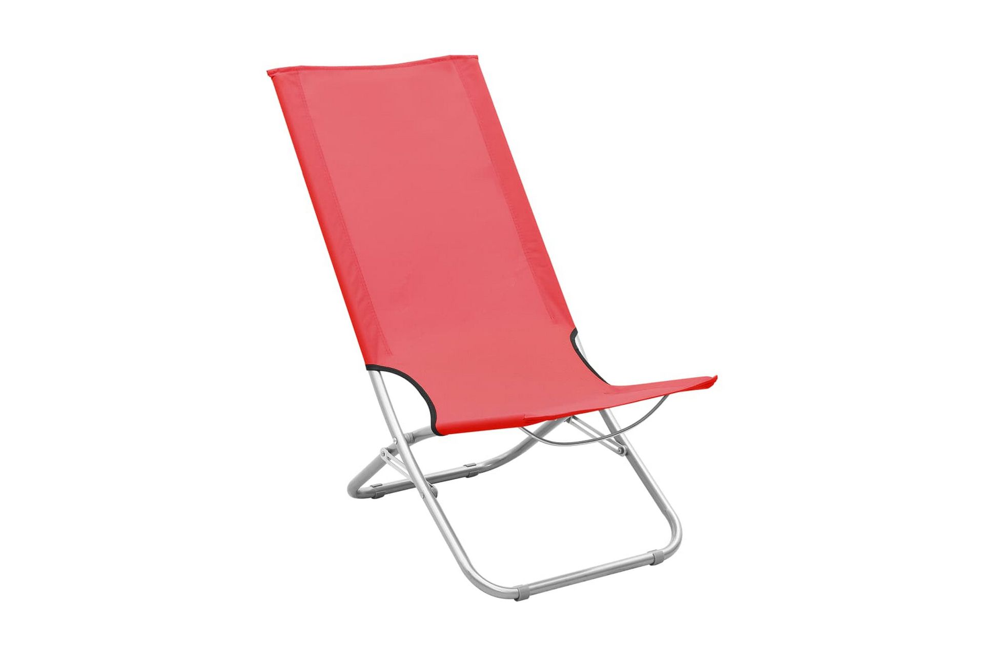 Hopfällbara strandstolar 2 st röd tyg - Röd