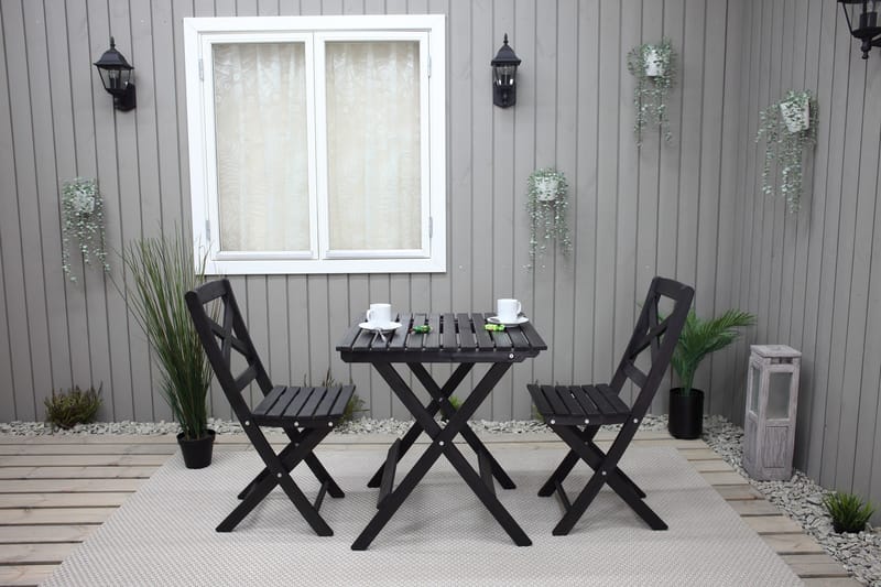 EDILMA Klappstol Utomhus 2-pack Mörkbrun - Utemöbler - Utestolar & fåtöljer - Cafestolar