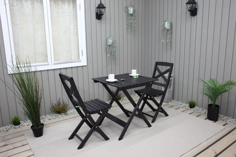 EDILMA Klappstol Utomhus 2-pack Mörkbrun - Utemöbler - Utestolar & fåtöljer - Cafestolar