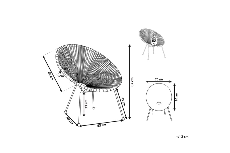 Cayaco Utefåtölj - Natural/Beige/Svart - Utemöbler - Utestolar & fåtöljer - Utefåtöljer & loungefåtöljer