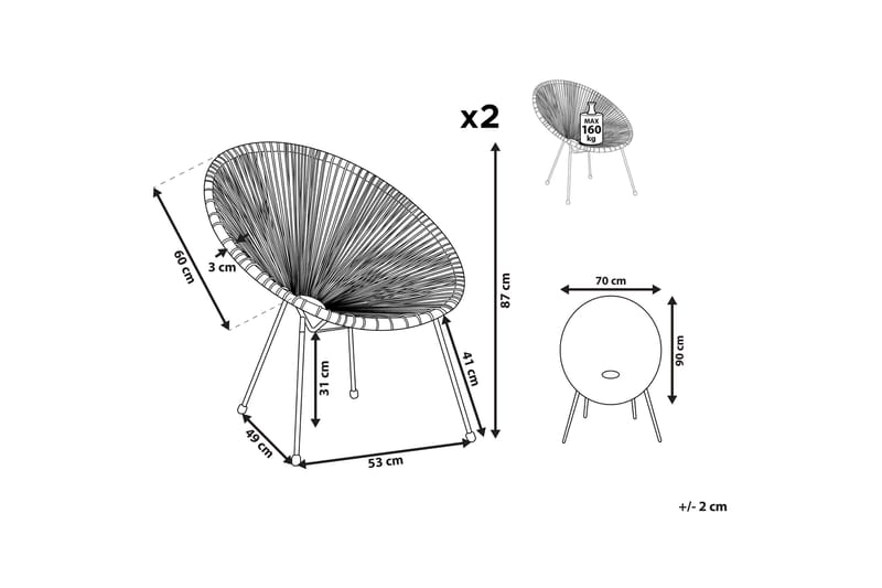 Cayaco Utefåtölj - Orange/Svart - Utemöbler - Utestolar & fåtöljer - Utefåtöljer & loungefåtöljer