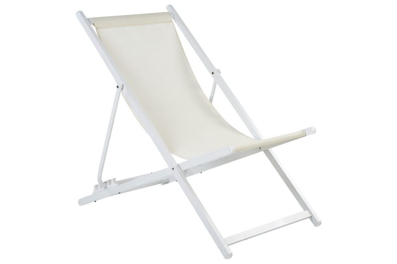 Däckstol hopfällbar Locri II - Beige, vit - Utemöbler - Utestolar & fåtöljer - Solstol
