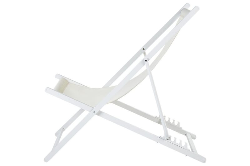 Däckstol hopfällbar Locri II - Beige, vit - Utemöbler - Utestolar & fåtöljer - Solstol
