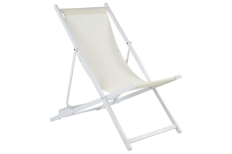Däckstol hopfällbar Locri II - Beige, vit - Utemöbler - Utestolar & fåtöljer - Solstol