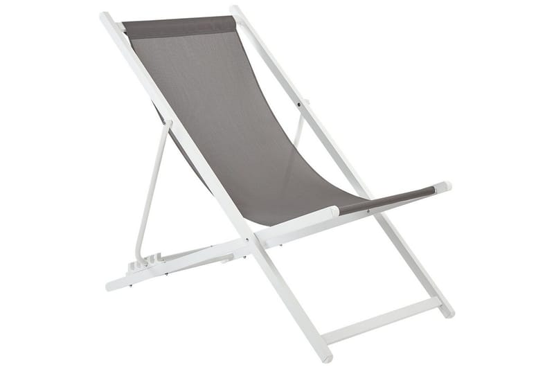 Däckstol hopfällbar Locri II - Grå, vit - Utemöbler - Utestolar & fåtöljer - Solstol